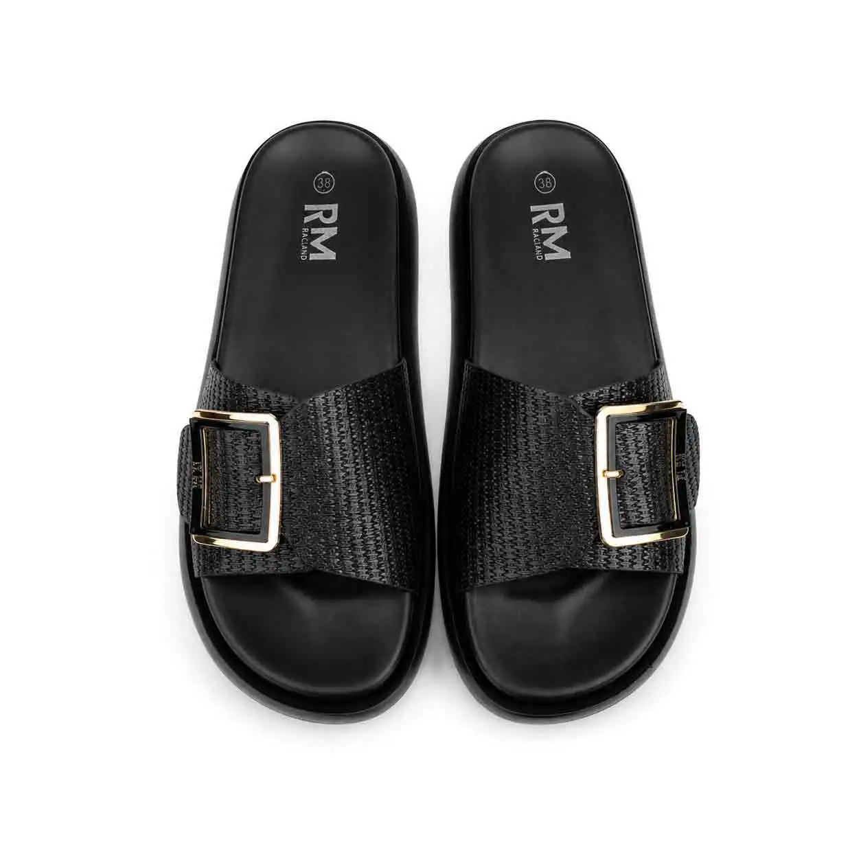 Sandale Compense pour femme 8088 noir miniature